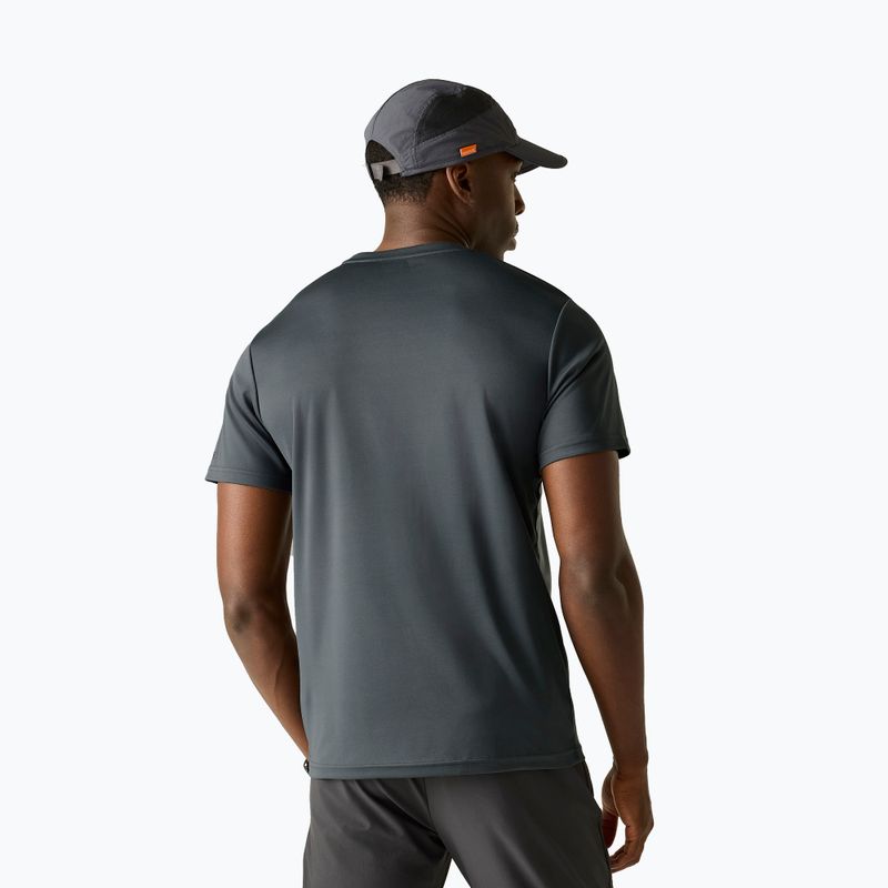 Tricou de trekking pentru bărbați REGATTA Fingal Slogan dark storm 3