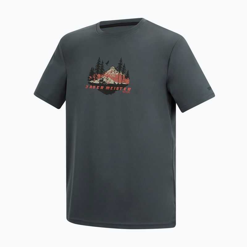 Tricou de trekking pentru bărbați REGATTA Fingal Slogan dark storm 7