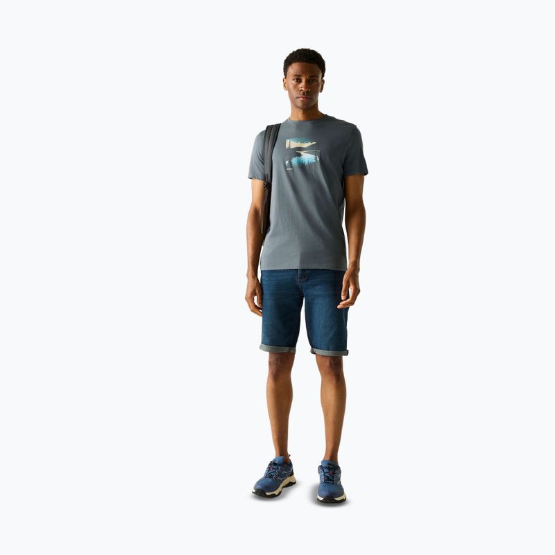 Tricou de trekking pentru bărbați REGATTA Breezed dark storm 2