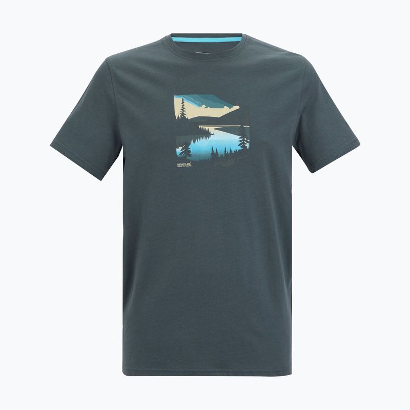 Tricou de trekking pentru bărbați REGATTA Breezed dark storm 5