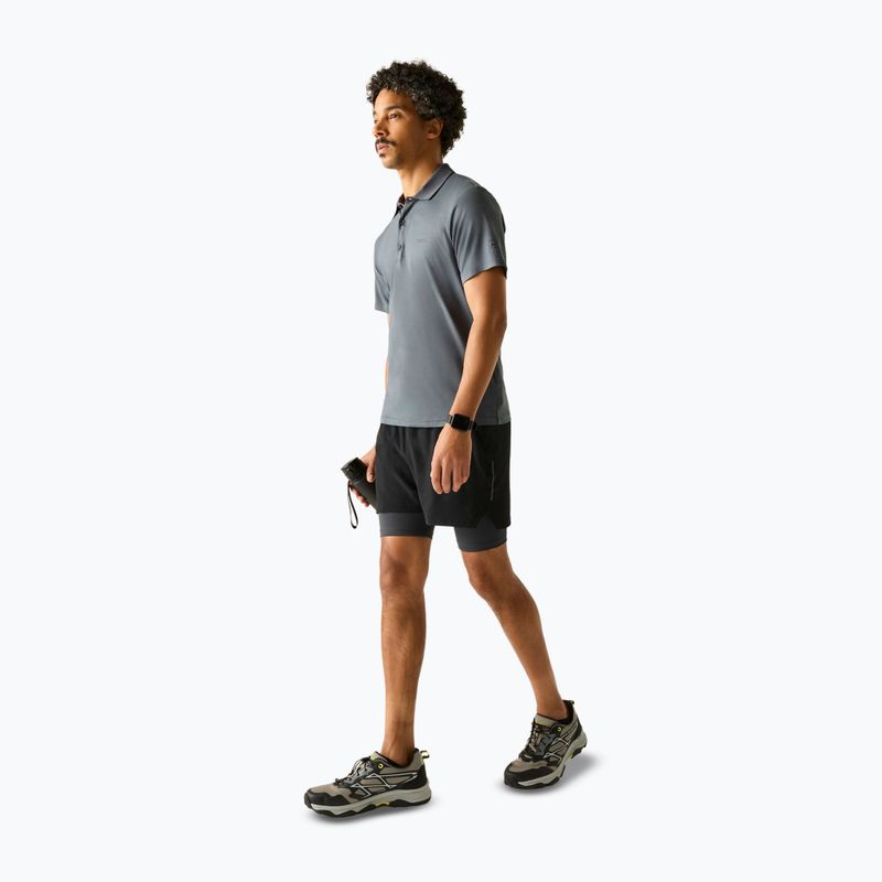 Tricou de trekking pentru bărbați REGATTA Polo Maverikstretch dark storm 2