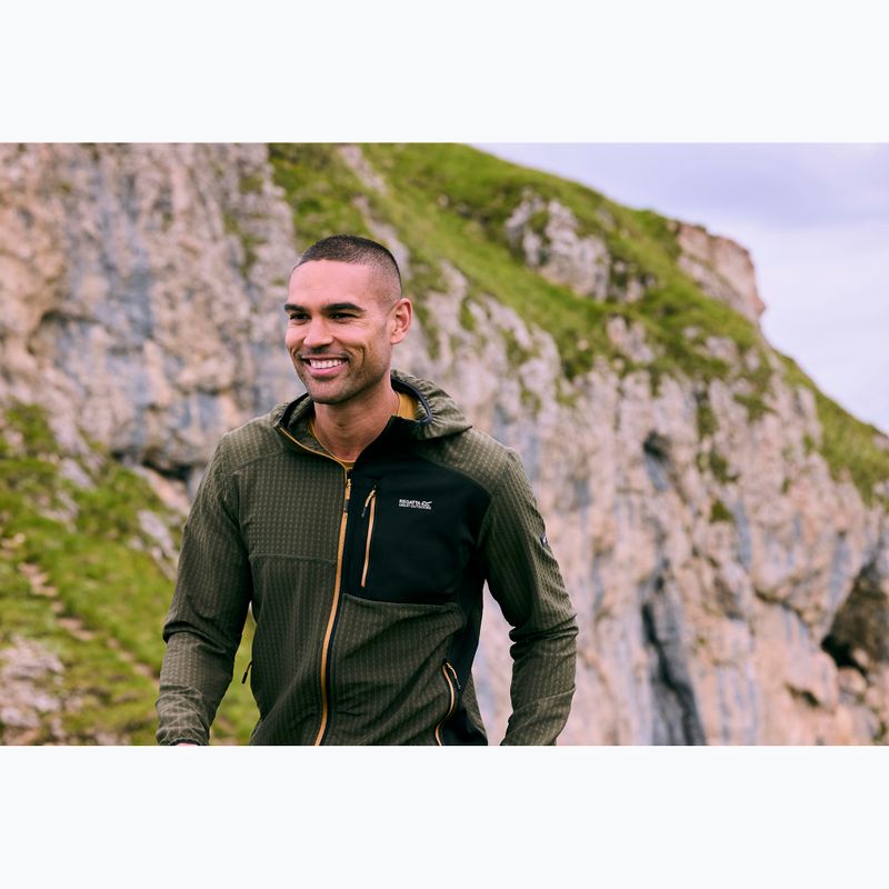 Bluză fleece pentru bărbați REGATTA Alven dark khaki/black 8