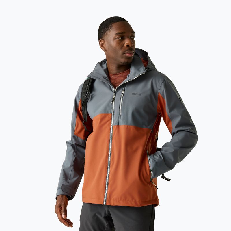 Geacă de ploaie pentru bărbați REGATTA Waterproof Shell Bosfield brick/dark storm