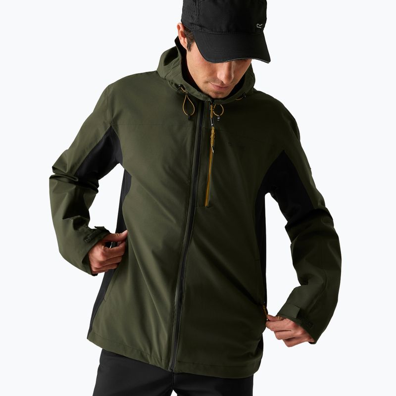 Geacă de ploaie pentru bărbați REGATTA Birchdale II dark khaki/black 3