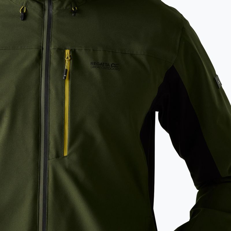 Geacă de ploaie pentru bărbați REGATTA Birchdale II dark khaki/black 9