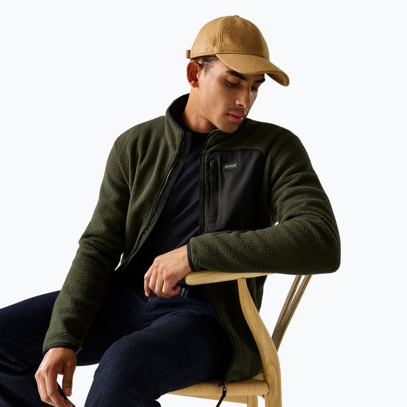 Bluză fleece pentru bărbați REGATTA Frankie Borg dark khaki/black 5