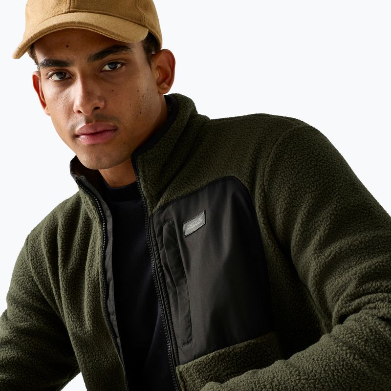 Bluză fleece pentru bărbați REGATTA Frankie Borg dark khaki/black 6