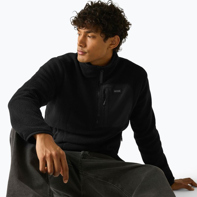 Bluză fleece pentru bărbați REGATTA Frankie Borg Half Zip black/black 5