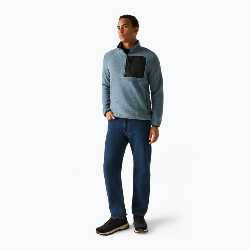 Bluză fleece pentru bărbați REGATTA Frankie Borg Half Zip grey mirage/black 2