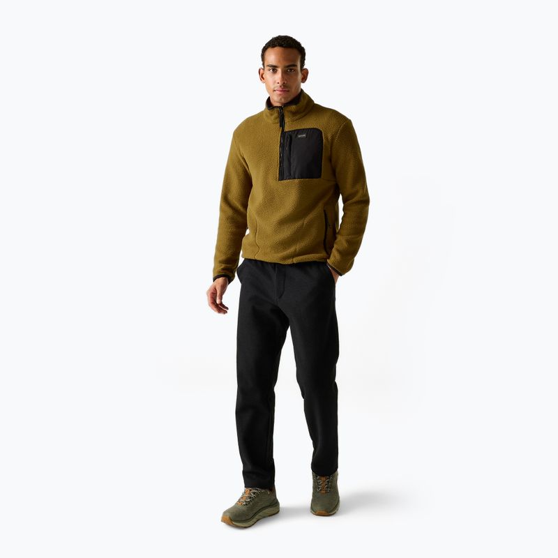 Bluză fleece pentru bărbați REGATTA Frankie Borg Half Zip rich tan/black 2