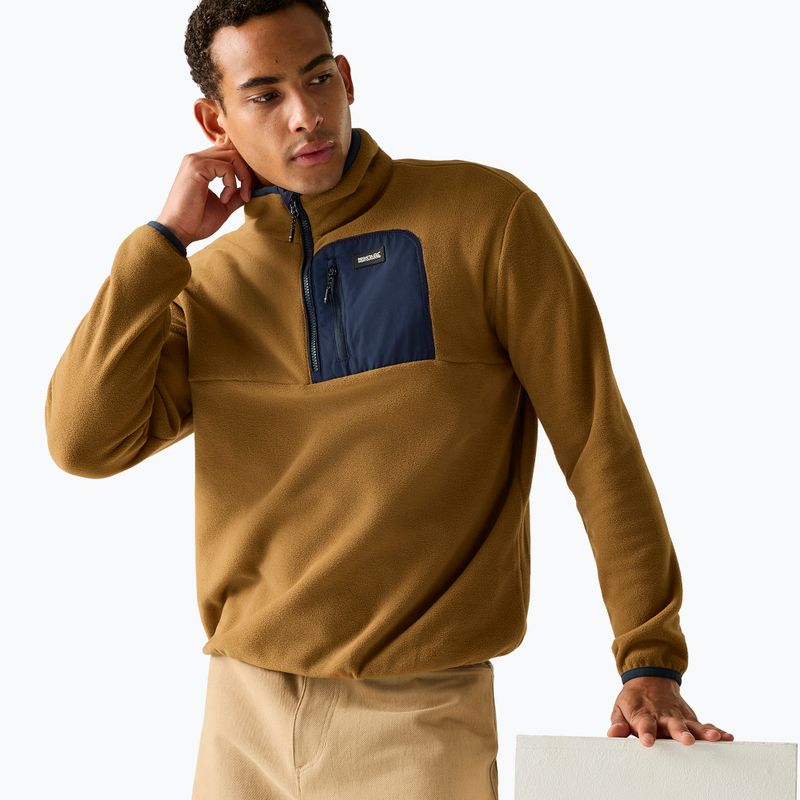 Bluză fleece pentru bărbați REGATTA Frankie Half Zip rich tan/navy 4