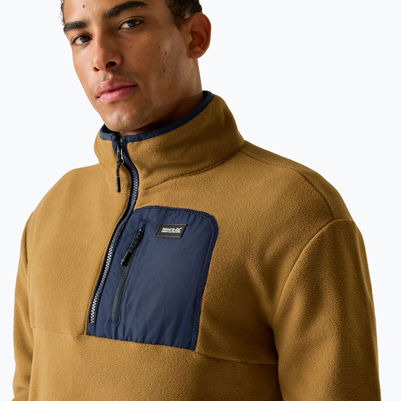 Bluză fleece pentru bărbați REGATTA Frankie Half Zip rich tan/navy 6