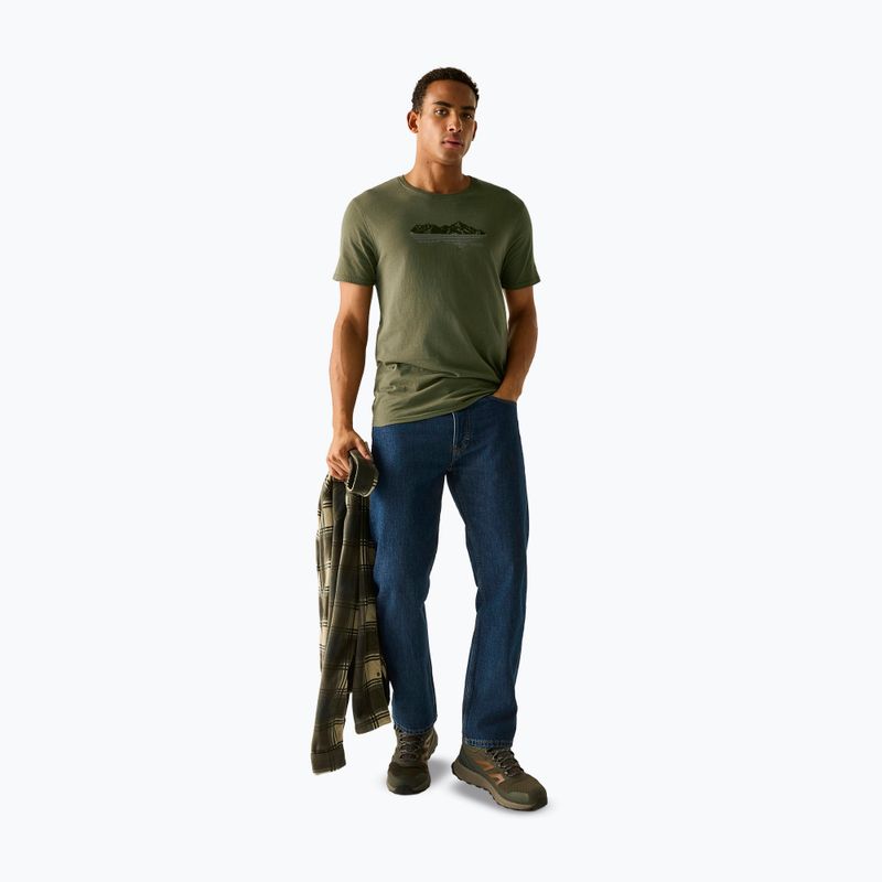 Tricou pentru bărbați Regatta ClineIX dark khaki mountain reflect 2
