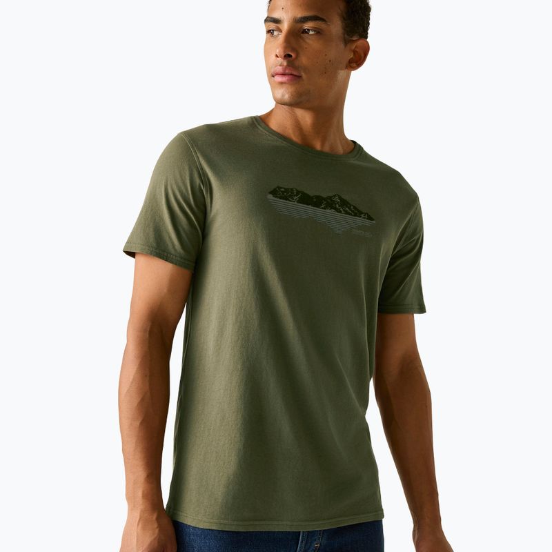 Tricou pentru bărbați Regatta ClineIX dark khaki mountain reflect 3