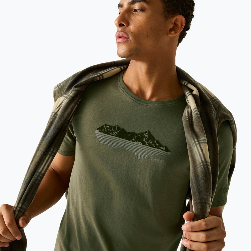 Tricou pentru bărbați Regatta ClineIX dark khaki mountain reflect 6