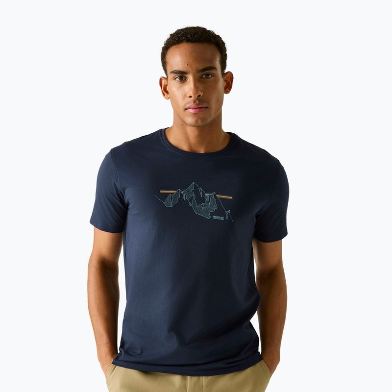 Tricou pentru bărbați REGATTA ClineIX navy mountain lines
