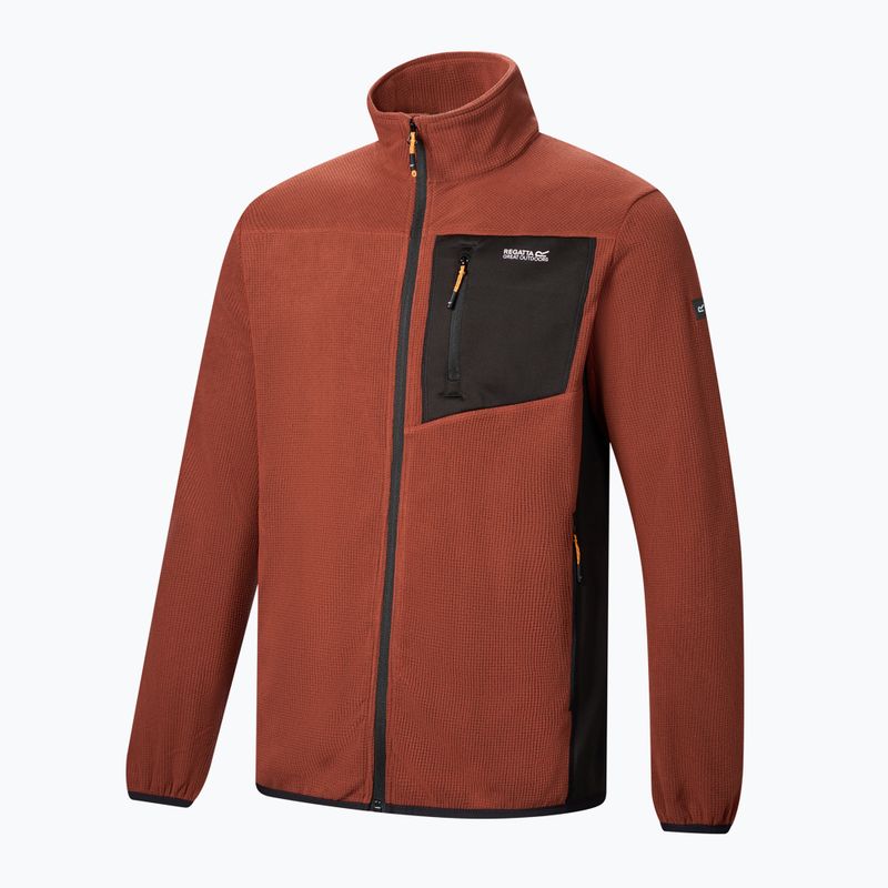Bluză fleece pentru bărbați REGATTA Eadle burnt henna/black 9