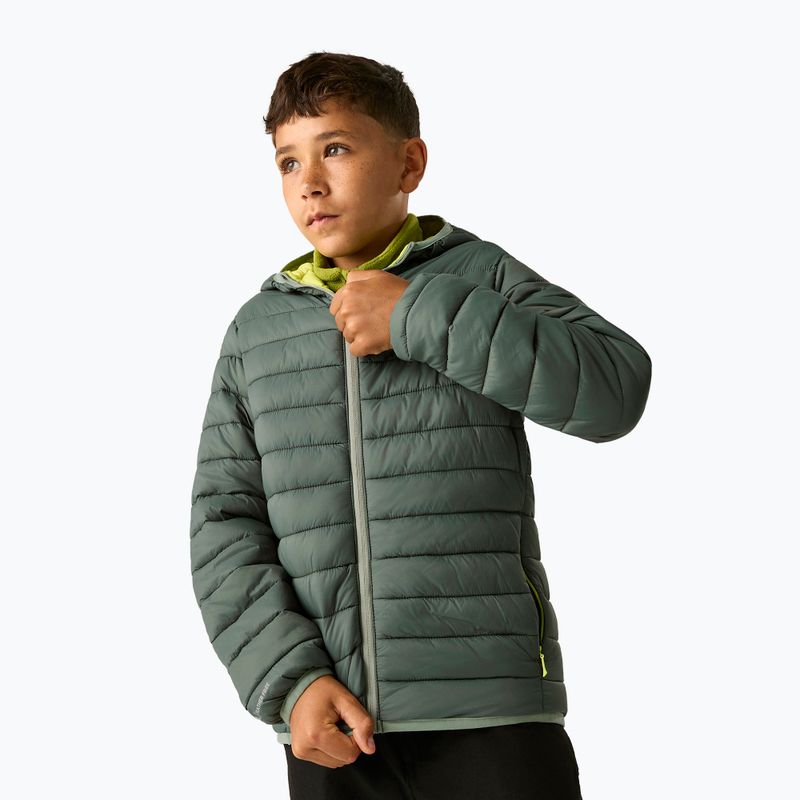 Geacă izolată pentru copii REGATTA Lofthouse dark forest green/wild lime 4