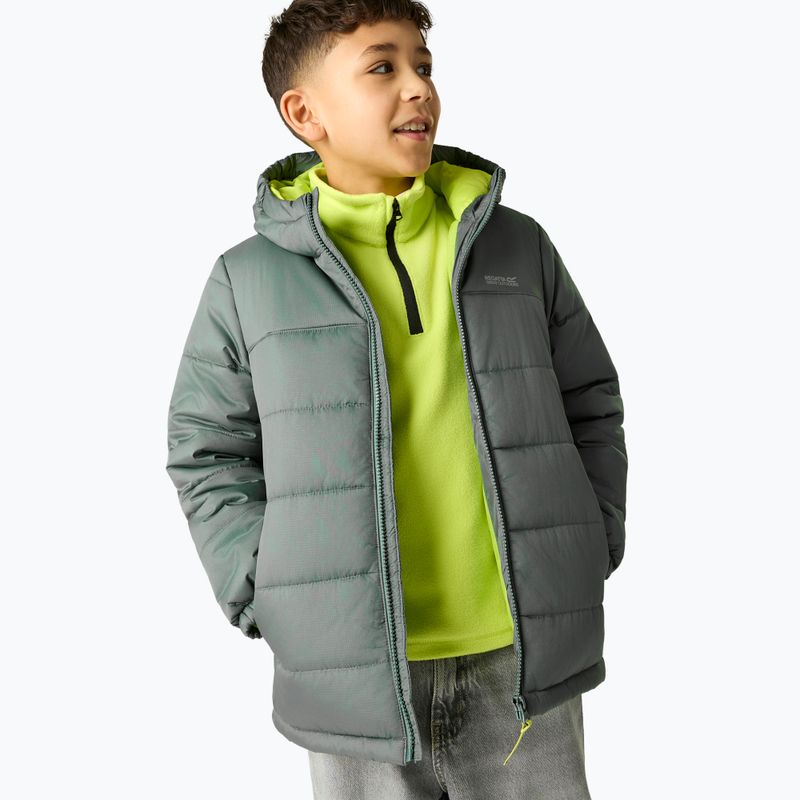 Geacă izolată pentru copii REGATTA Lofthouse dark forest green/wild lime 6