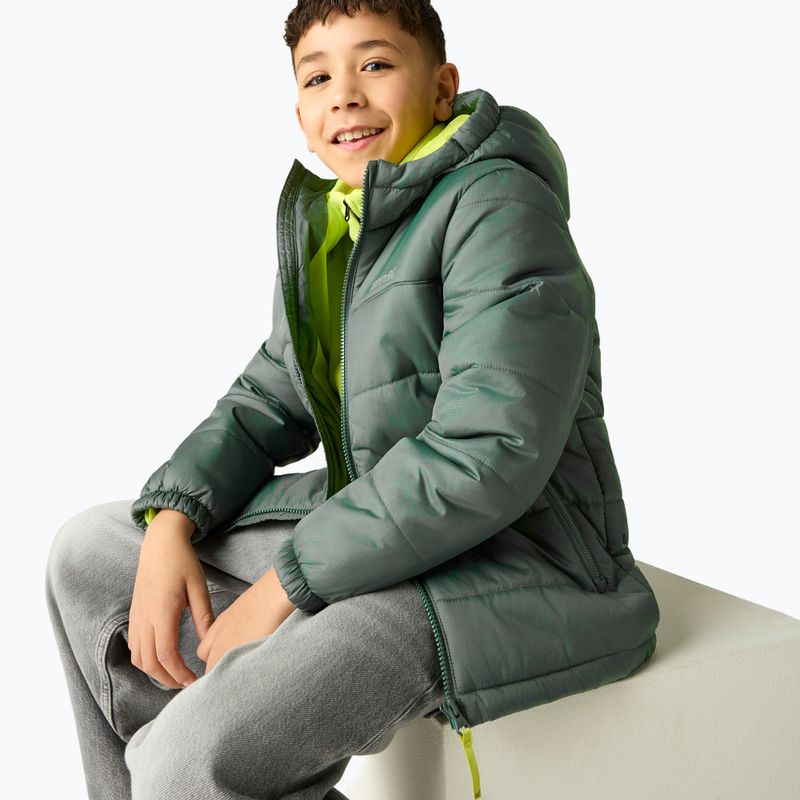 Geacă izolată pentru copii REGATTA Lofthouse dark forest green/wild lime 7