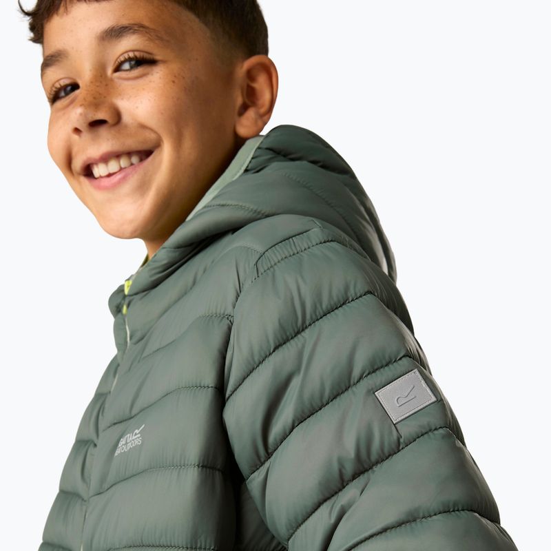 Geacă izolată pentru copii REGATTA Lofthouse dark forest green/wild lime 9