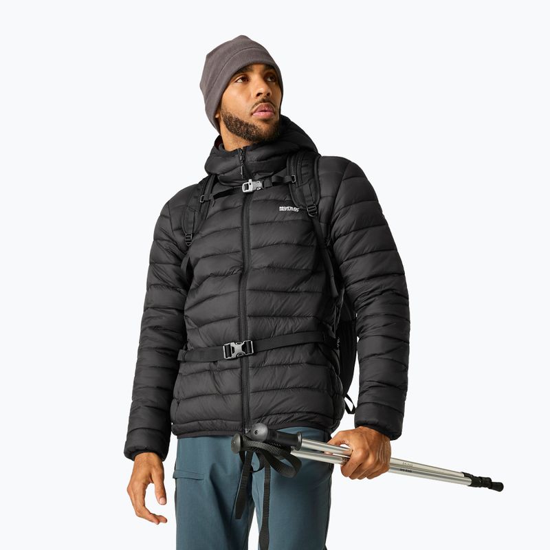 Geacă cu puf pentru bărbați REGATTA Hooded Marizion black/burnt henna 3