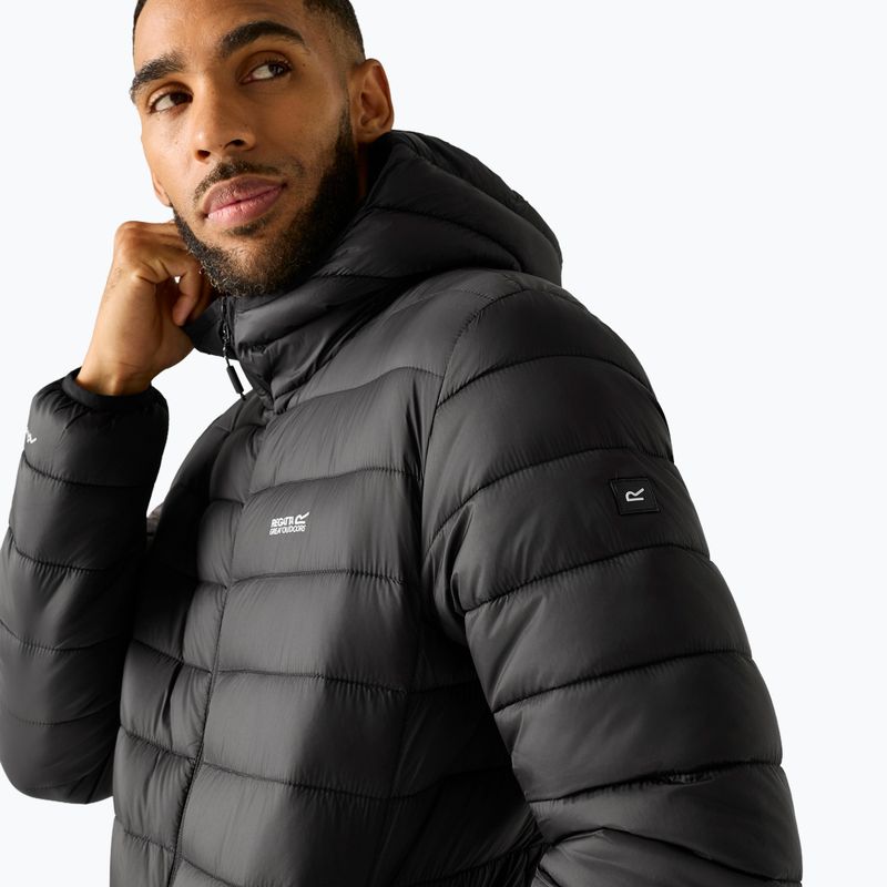 Geacă cu puf pentru bărbați REGATTA Hooded Marizion black/burnt henna 5
