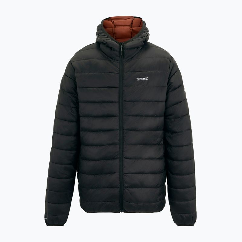 Geacă cu puf pentru bărbați REGATTA Hooded Marizion black/burnt henna 9