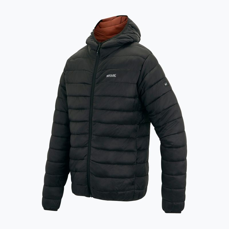 Geacă cu puf pentru bărbați REGATTA Hooded Marizion black/burnt henna 11