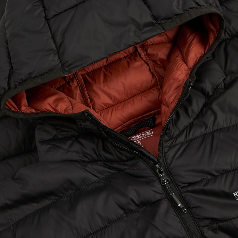 Geacă cu puf pentru bărbați REGATTA Hooded Marizion black/burnt henna 12