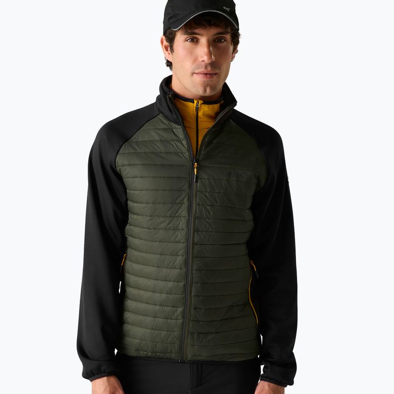 Geacă hibrid pentru bărbați REGATTA Clumber Hybrid dark khaki/black/sunset