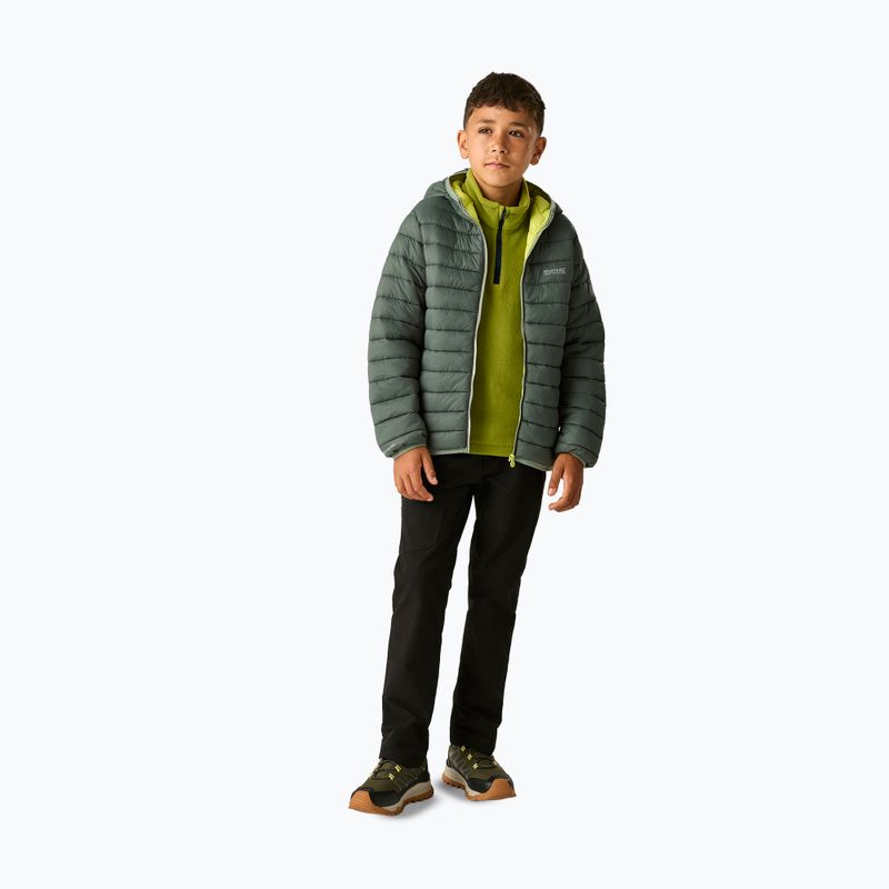 Geacă cu puf pentru copii REGATTA Hooded Marizion dark forest green/wild lime 2
