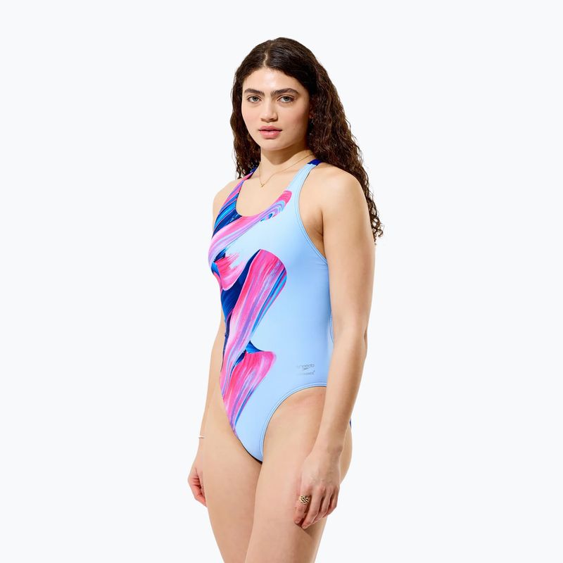 Costum de baie întreg pentru femei Speedo FL Placement Printed Powerback brushy shadows/cruise 4