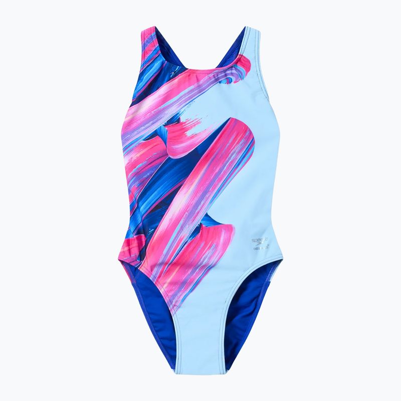Costum de baie întreg pentru femei Speedo FL Placement Printed Powerback brushy shadows/cruise 7