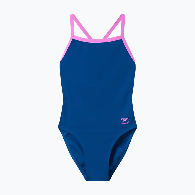 Costum de baie întreg pentru femei Speedo Solid Turnback denim teal 6