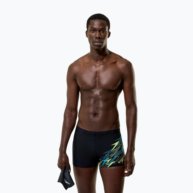 Boxeri de baie pentru bărbați Speedo Medley Logo Aquashort anthracite/hyper teal 3