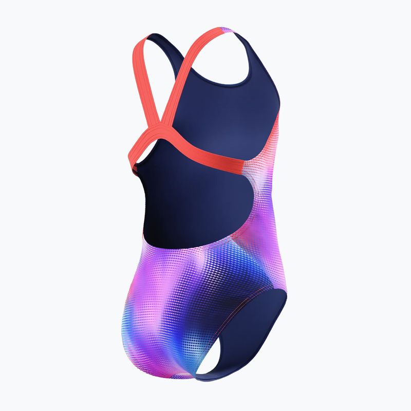 Costum de baie întreg pentru copii Speedo Allover Print Leaderback post it pink 2