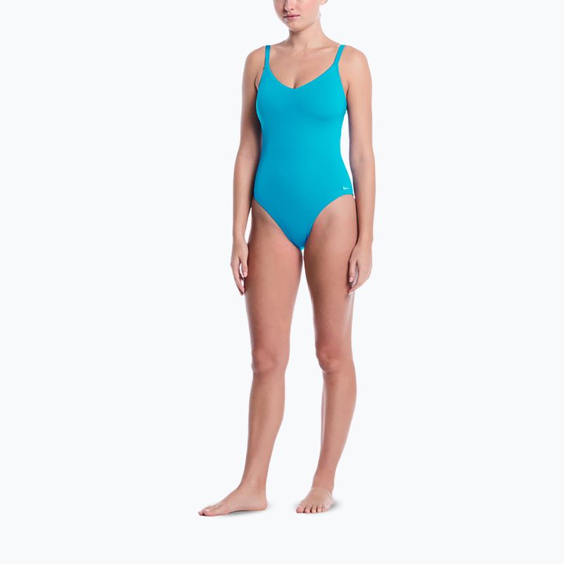 Costum de baie întreg pentru femei Nike Effortless Essential V-Neck energy 2