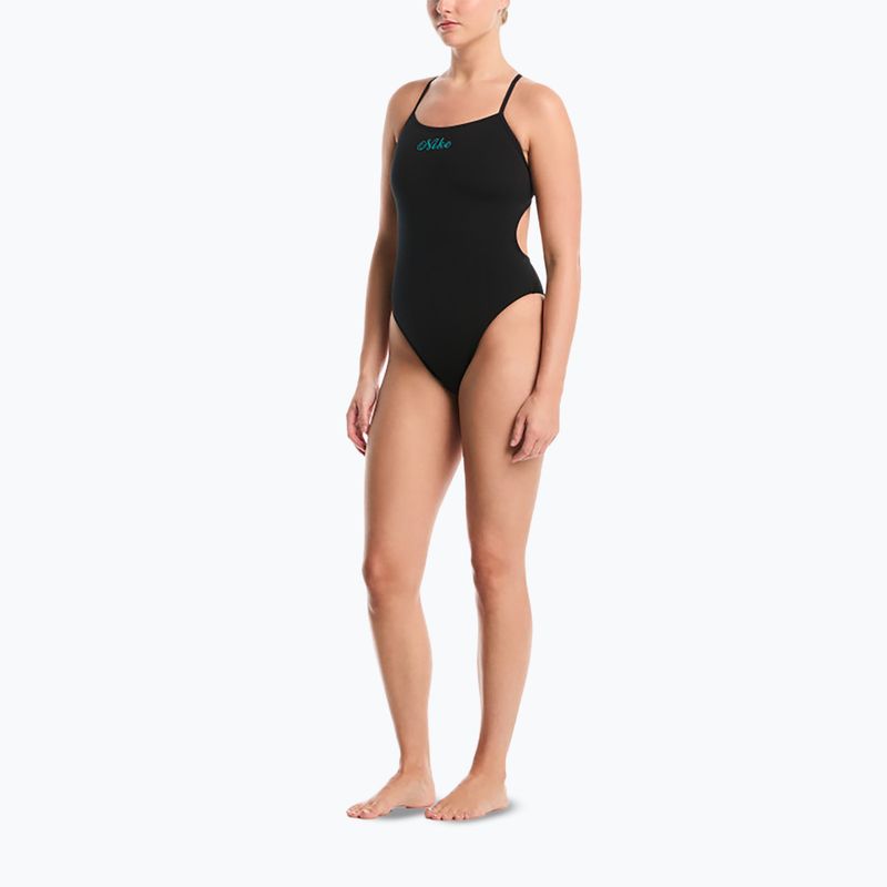 Costum de baie întreg pentru femei Nike Hydrastrong Logo Gra jet black 2