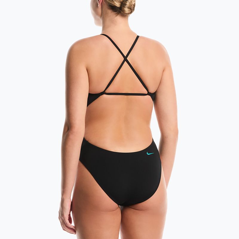 Costum de baie întreg pentru femei Nike Hydrastrong Logo Gra jet black 3