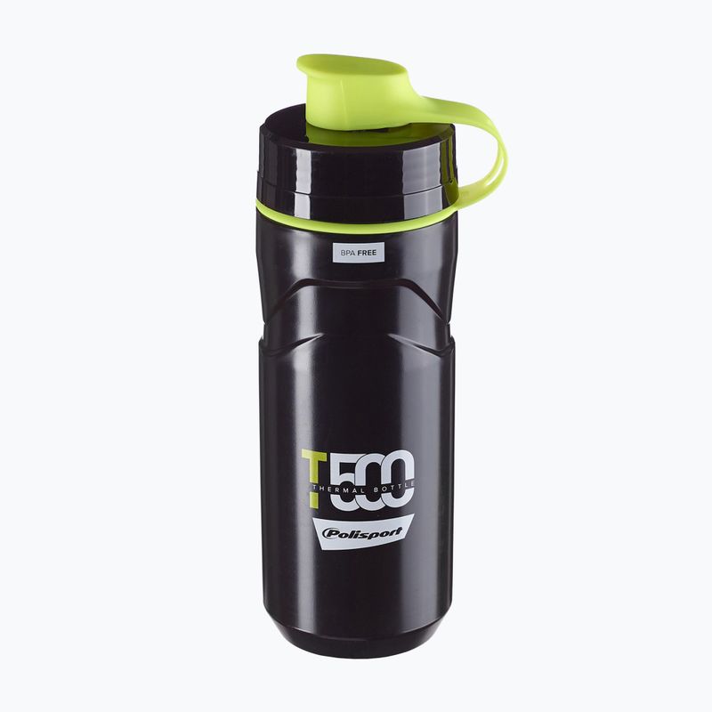 Bidon de bicicletă Polisport Thermal T500 500 ml black/lime green