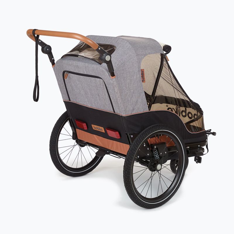 Remorcă pentru bicicletă pentru două persoane bobike Moobe gri-negru 8616000001 2