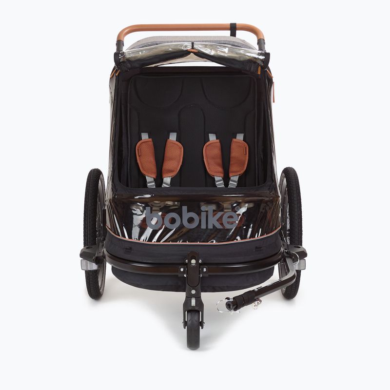 Remorcă pentru bicicletă pentru două persoane bobike Moobe gri-negru 8616000001 6