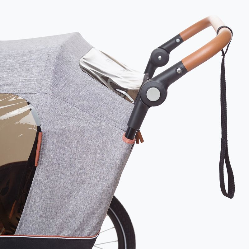 Remorcă pentru bicicletă pentru două persoane bobike Moobe gri-negru 8616000001 9