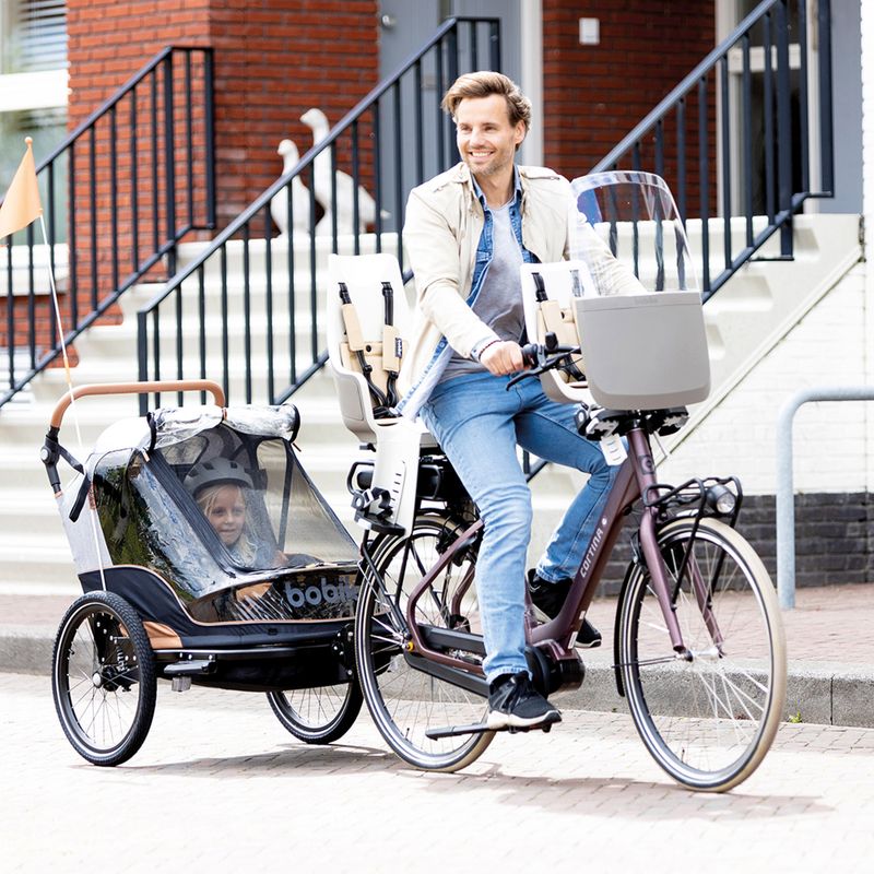 Remorcă pentru bicicletă pentru două persoane bobike Moobe gri-negru 8616000001 16