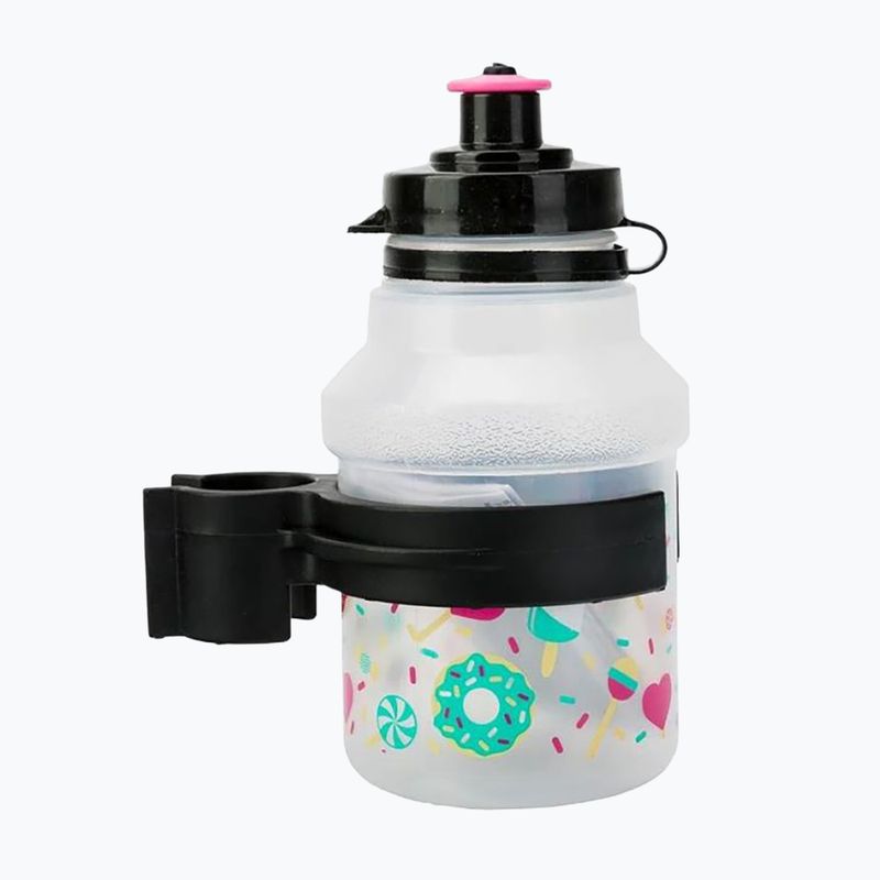 Bidon de bicicletă pentru copii  Polisport Lolipops 350 ml Junior + koszyk clear