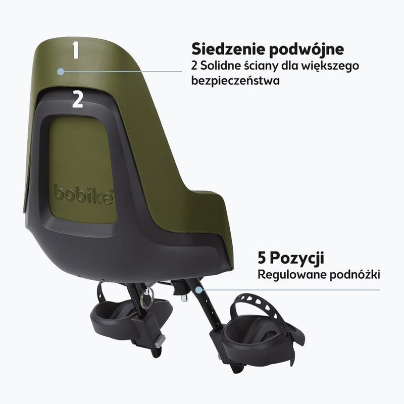 Scaun de bicicletă bobike One Mini olive green 5
