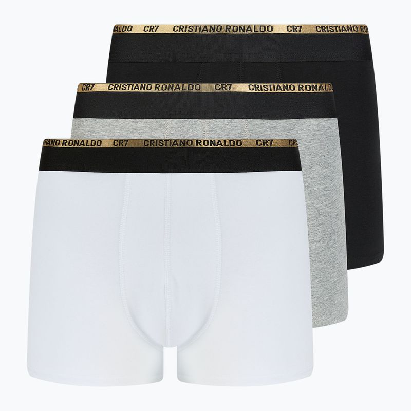 CR7 Basic Trunk boxeri pentru bărbați 3 perechi de pantaloni scurți balck/alb/gri