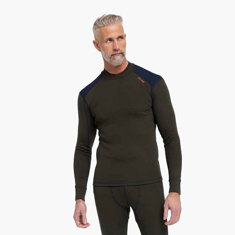 Bluză termoactivă pentru bărbați Dovre Folded Collar khaki 2