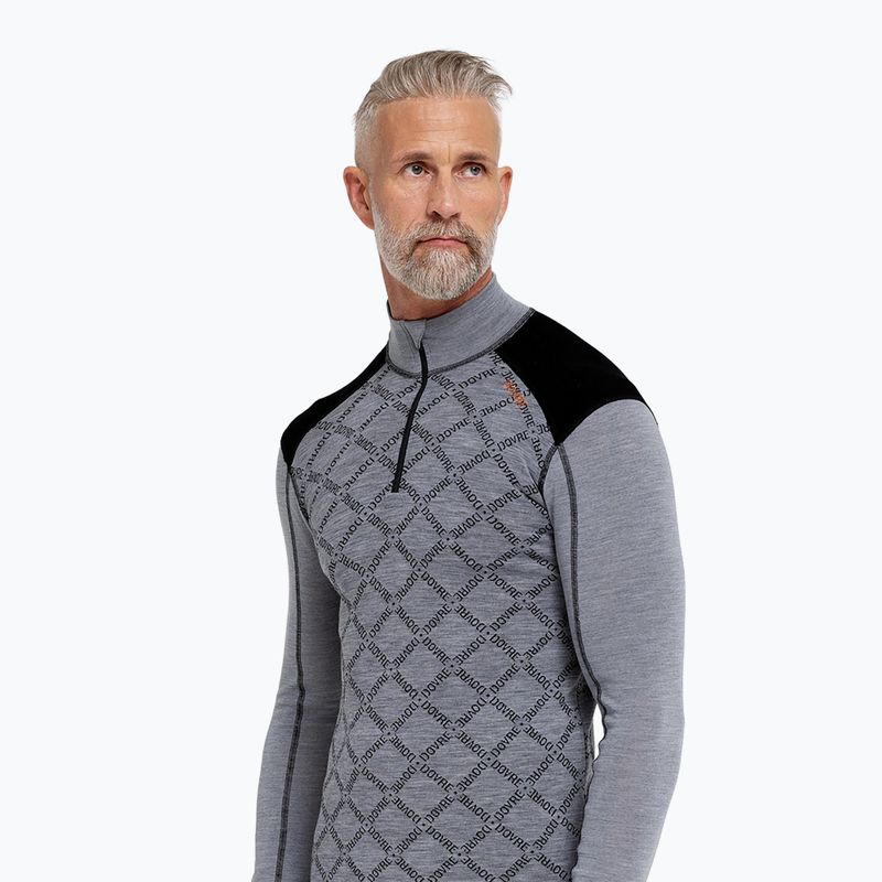 Bluză termoactivă pentru bărbați Dovre Half Zip Jacquard grey 3